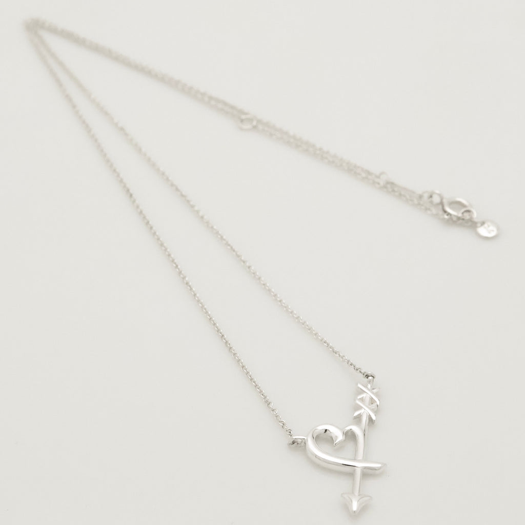  Tiffany & Co. Loving Heart Arrow Necklace Sterling Silver 925 
