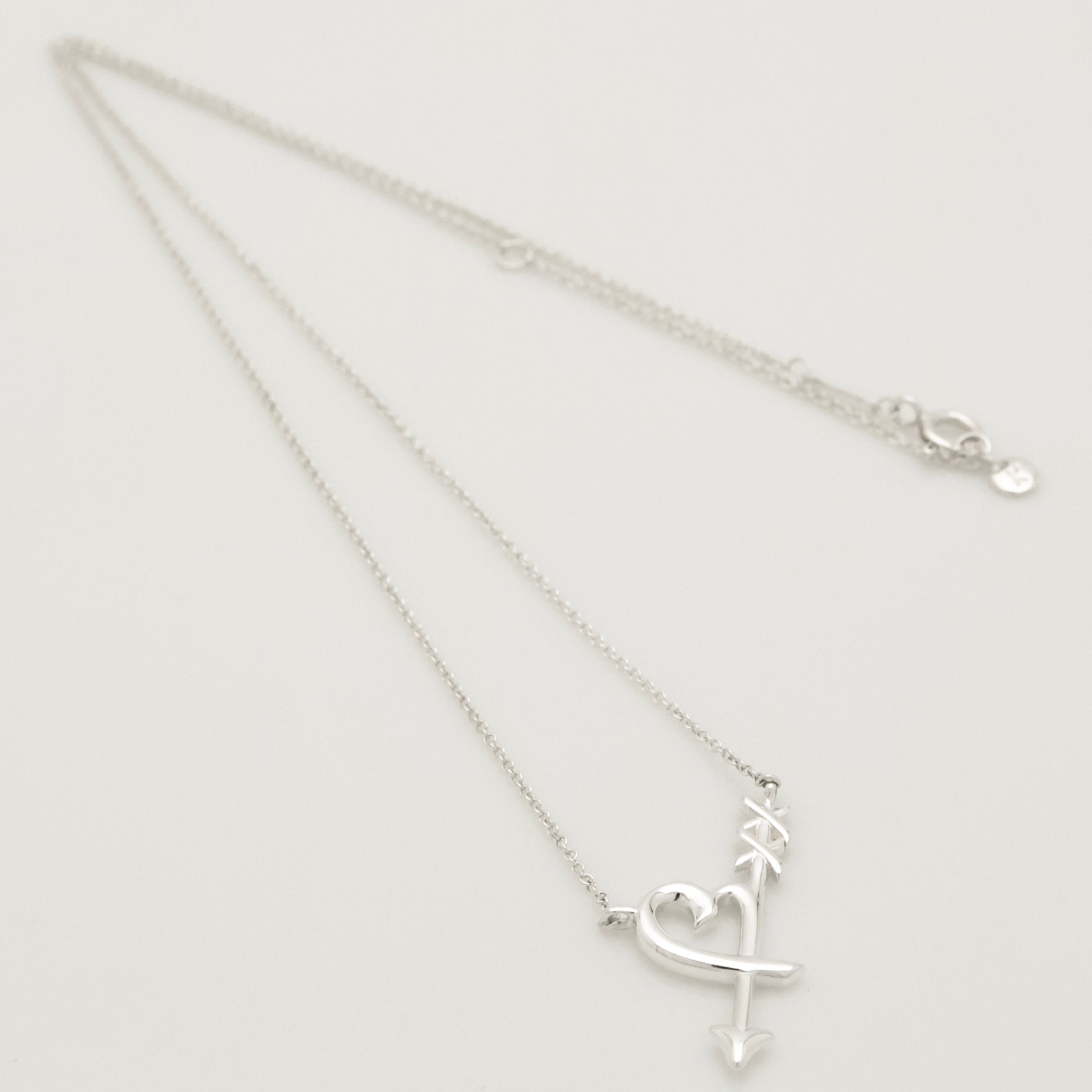 Tiffany & Co. Loving Heart Arrow Necklace Sterling Silver 925 