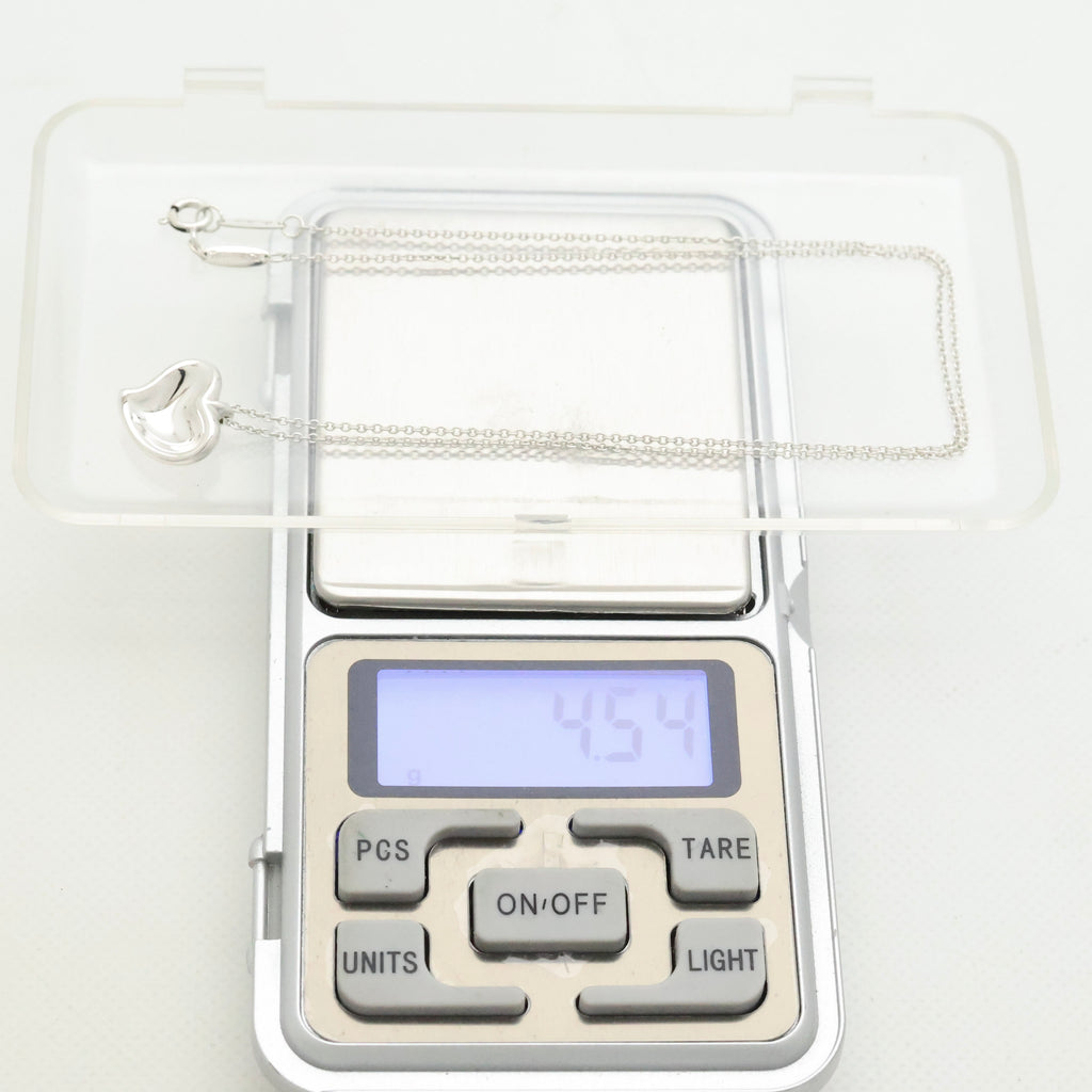 Tiffany & Co. Peretti Curved Full Heart Necklace Sterling Silver 925