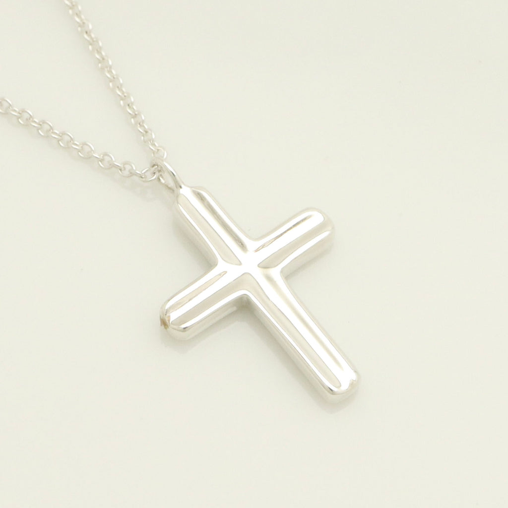  Tiffany & Co. Picasso Groove Cross Necklace Sterling Silver 925 