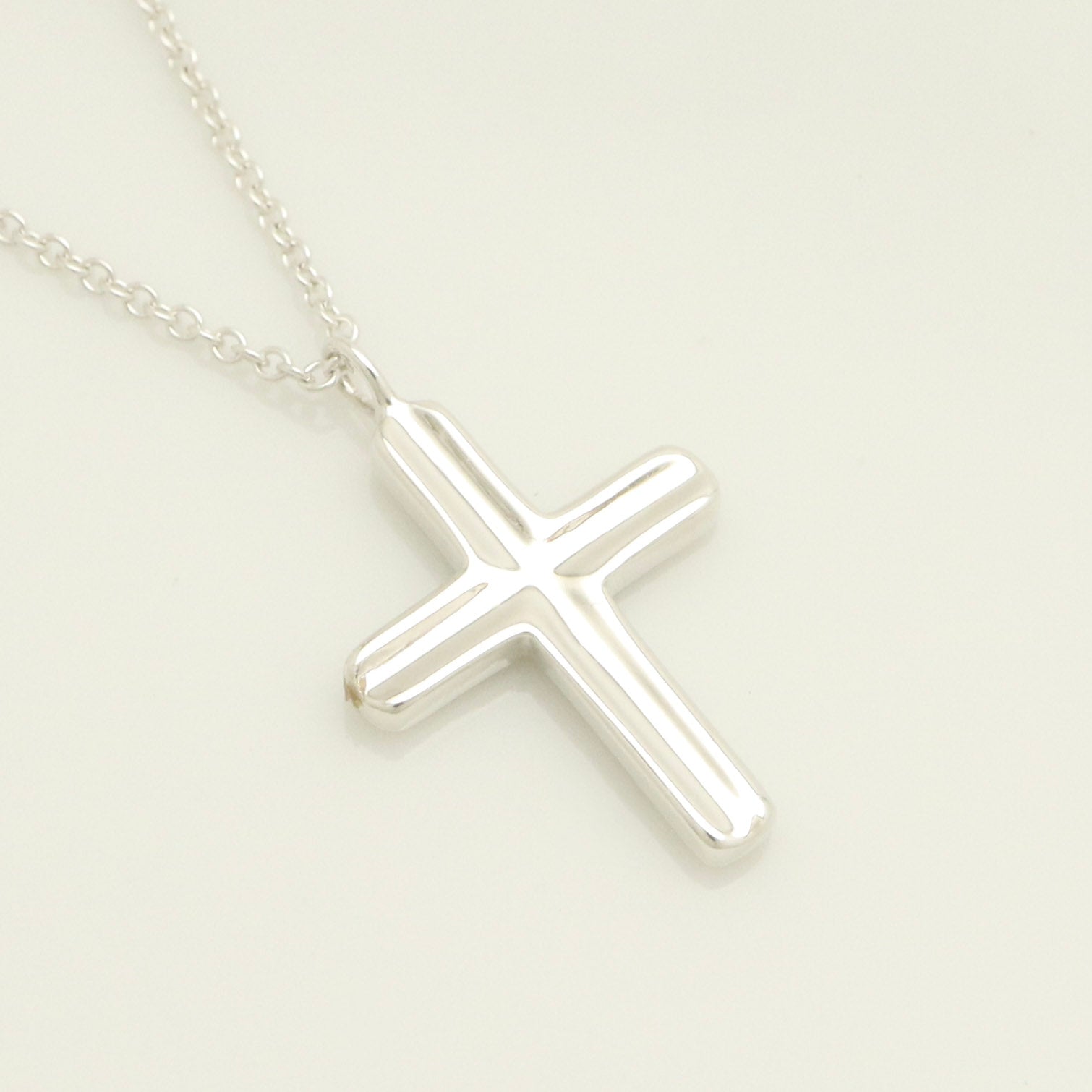  Tiffany & Co. Picasso Groove Cross Necklace Sterling Silver 925 