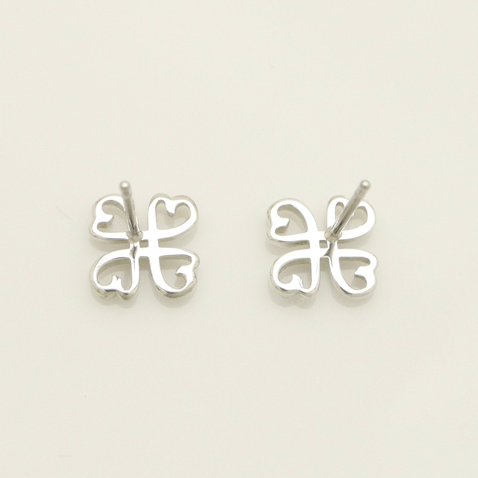  Tiffany & Co. Picasso Loving Heart Clover Stud Earrings Sterling Silver 925 