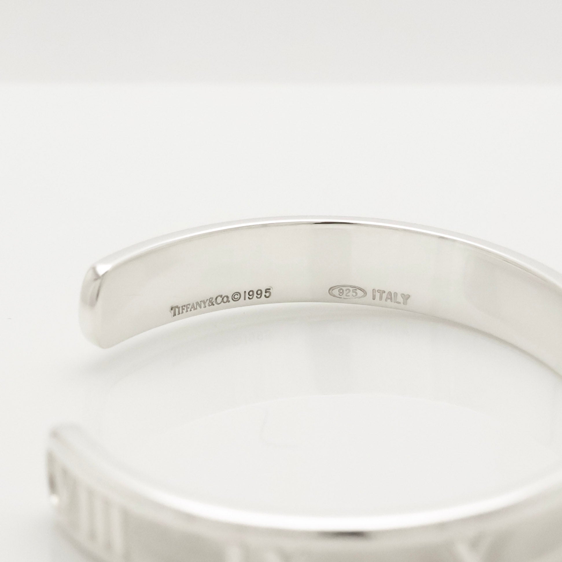 Tiffany & Co. Atlas Roman Numerals Cuff Bangle Bracelet Sterling Silver 925