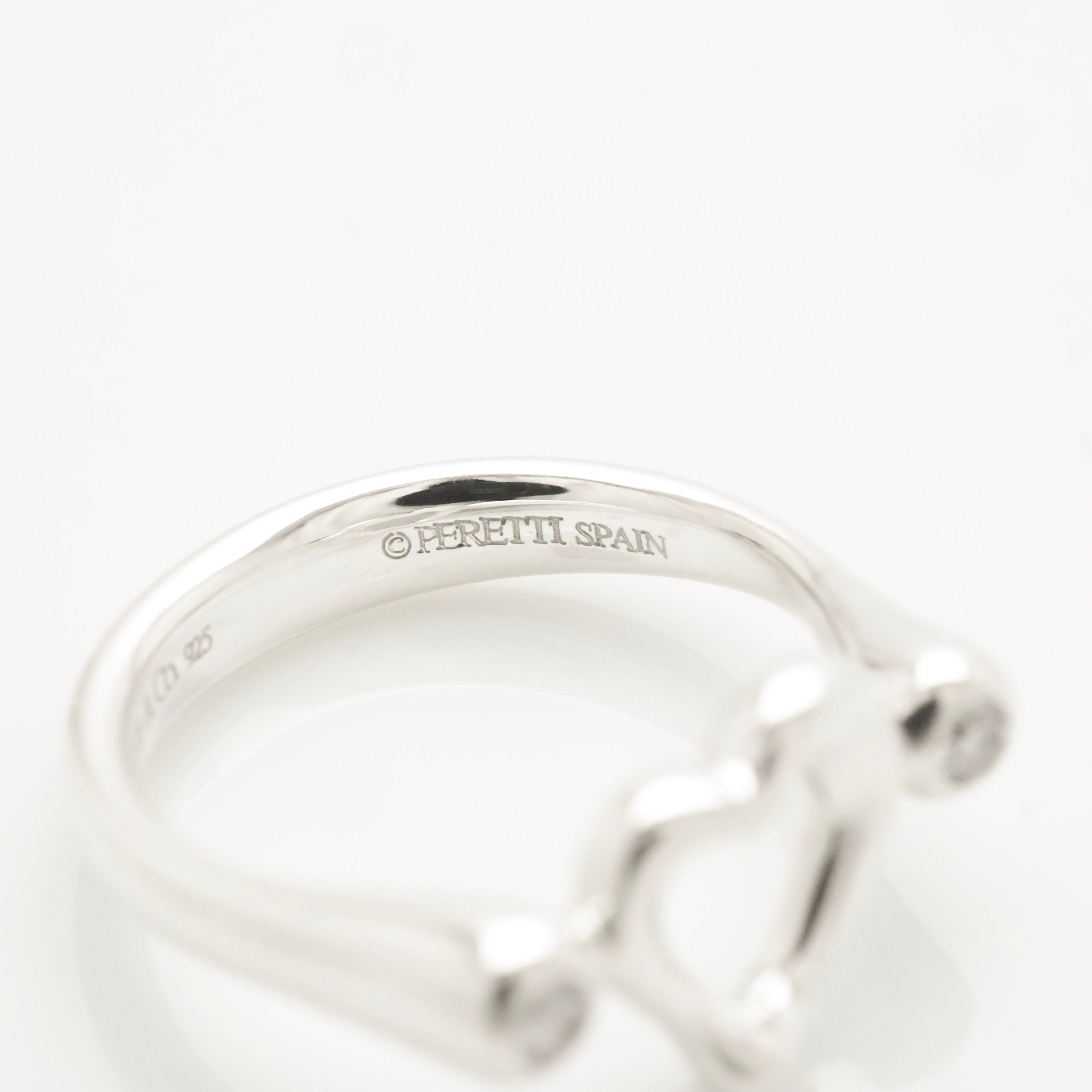 Tiffany & Co. 2P Diamond Open Heart Ring Size 4.5 Sterling Silver 925