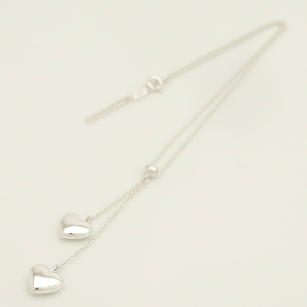 TIFFANY&Co. ダブル パフ ハート ドロップ ネックレス AG925