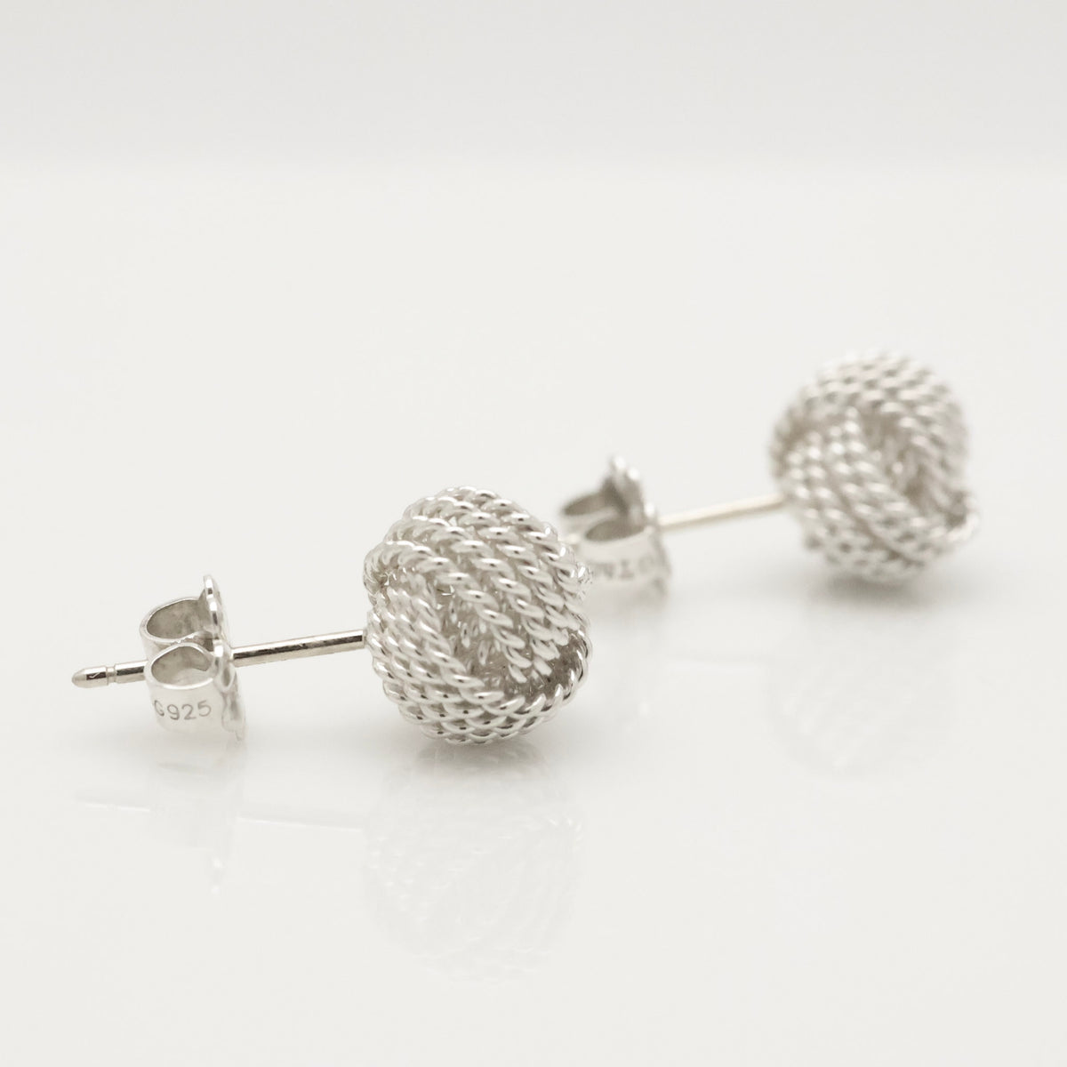 Tiffany & Co. Somerset Twist Knot Mesh Stud Earring Sterling Silver 925