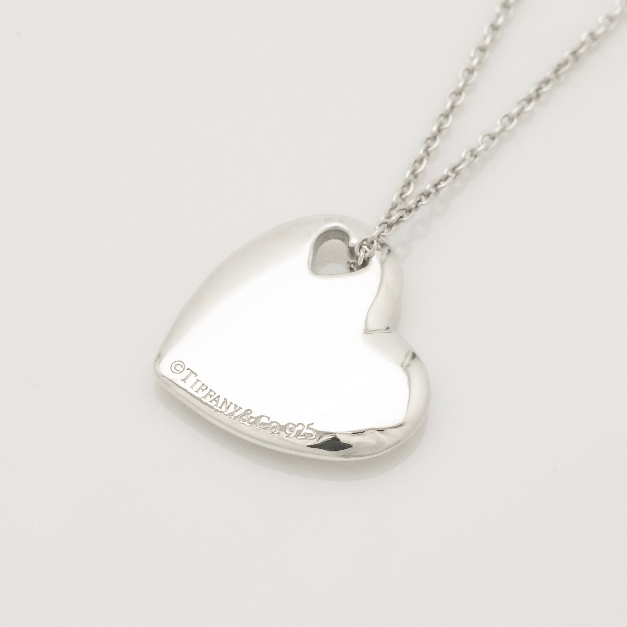 Tiffany & Co. Stencil Cutout Two Heart Necklace  Sterling Silver 925