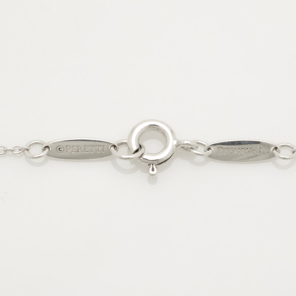 Tiffany & Co. Aquamarine Peretti Open Heart Necklace Sterling Silver 925