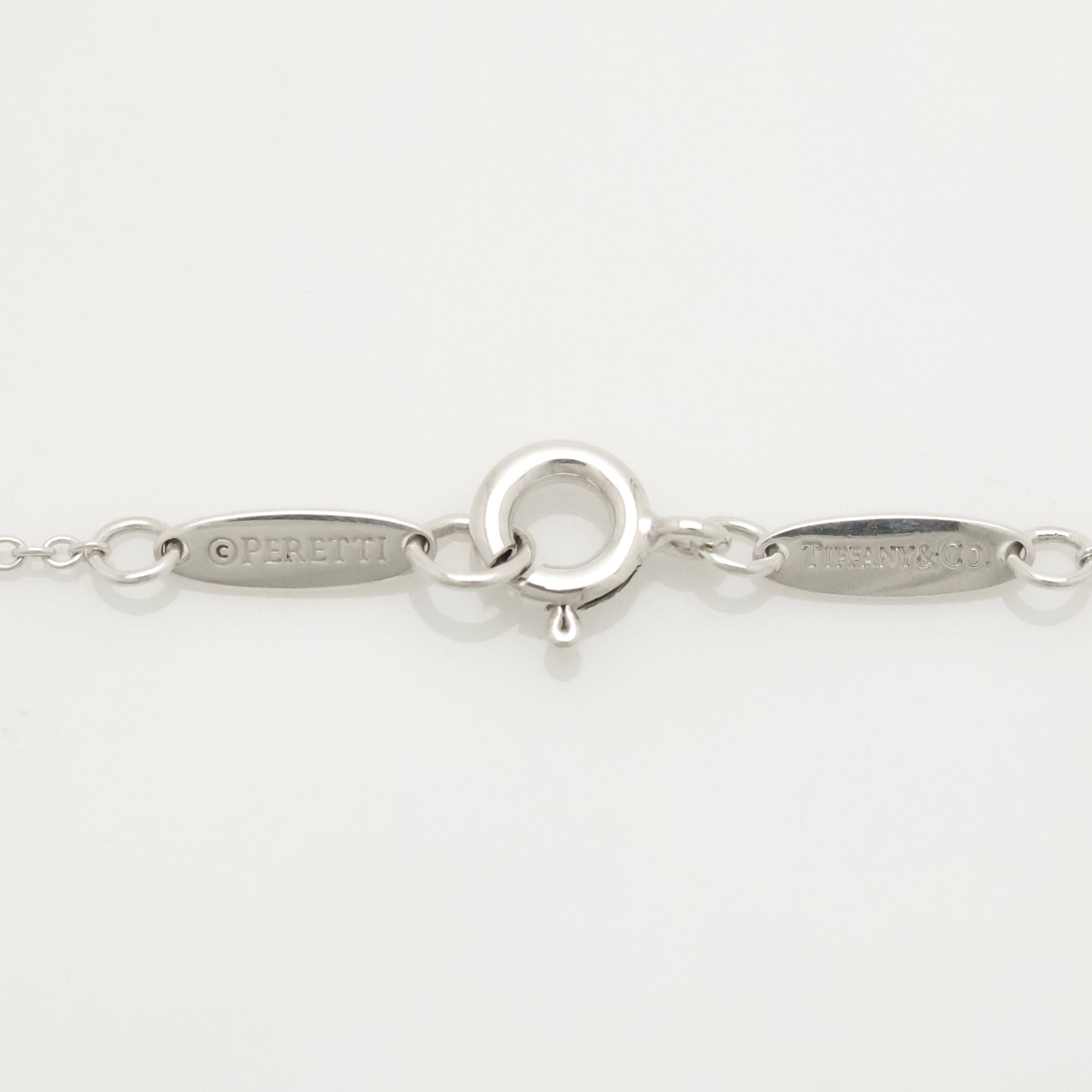 Tiffany & Co. Aquamarine Peretti Open Heart Necklace Sterling Silver 925