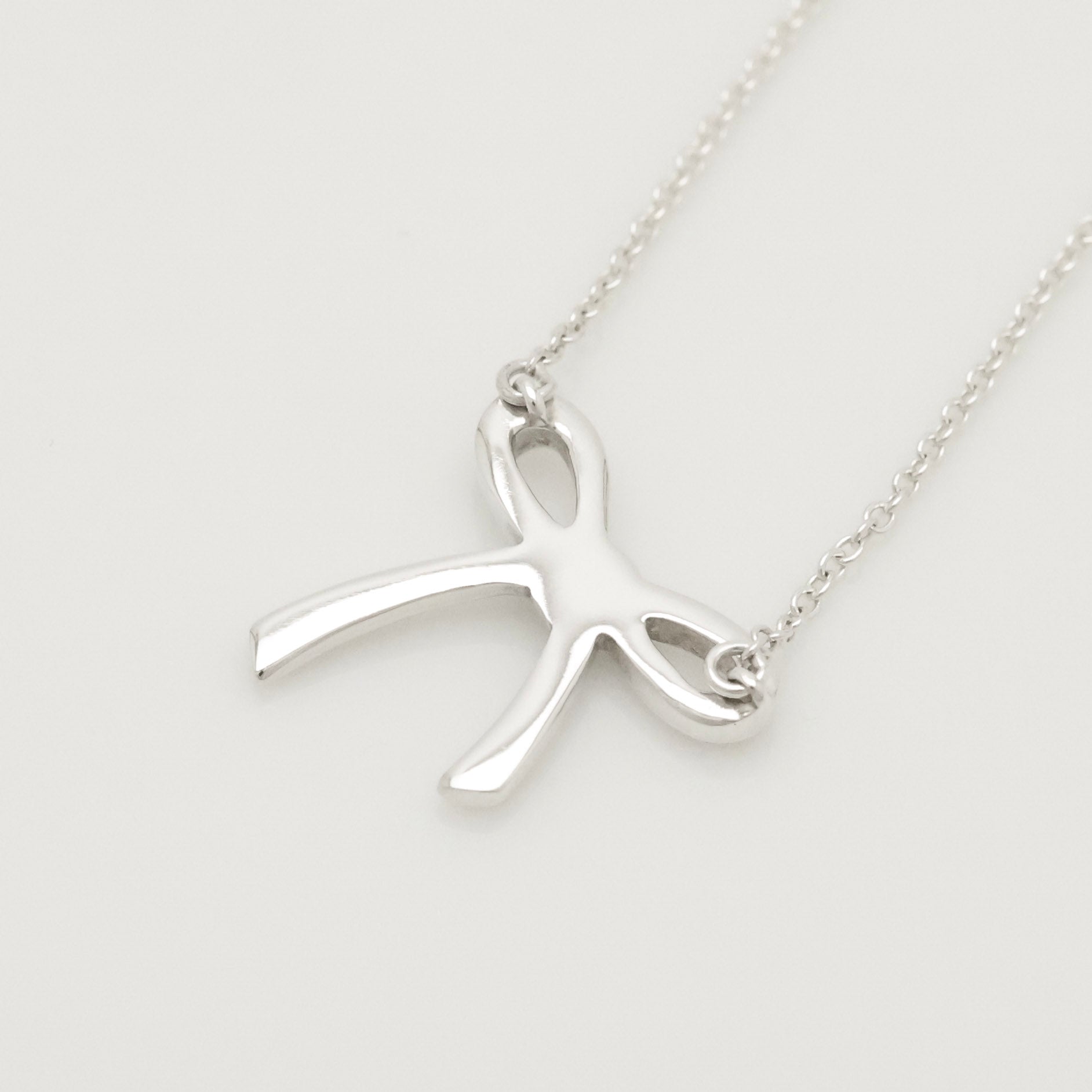 Tiffany & Co. Ribbon Bow Necklace Pendant  Sterling Silver 925 