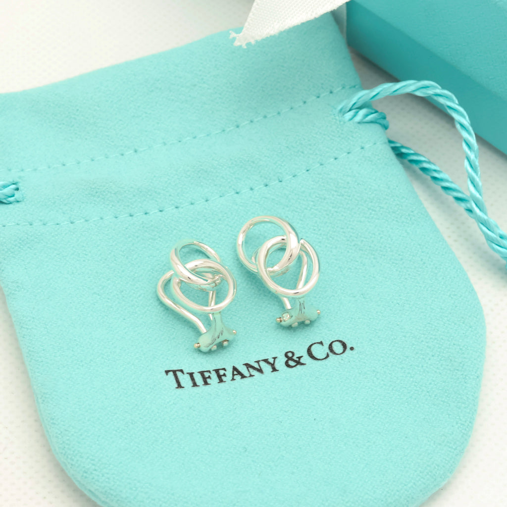  Tiffany & Co. Peretti Double Loop Clip-On Earrings Sterling Silver 925