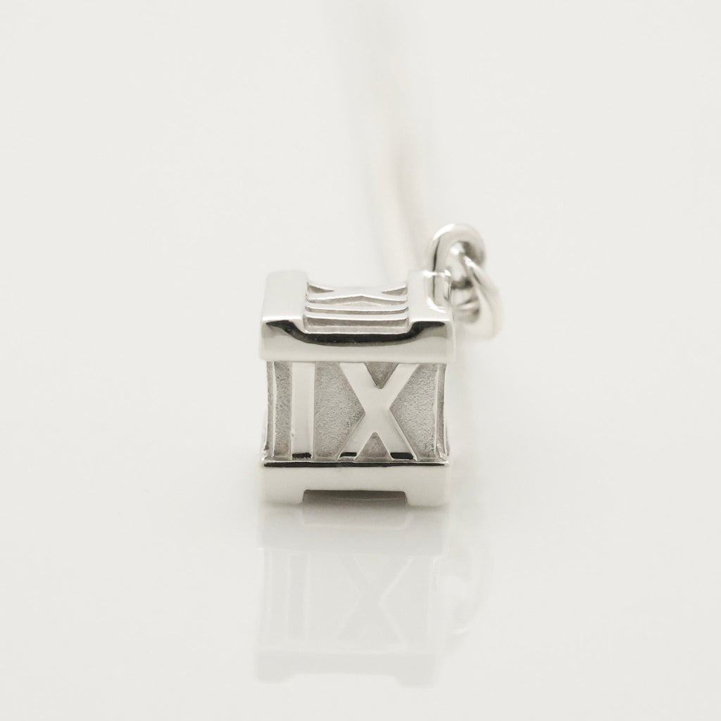  Tiffany & Co. Atlas Cube Necklace Pendant  Sterling Silver  925 