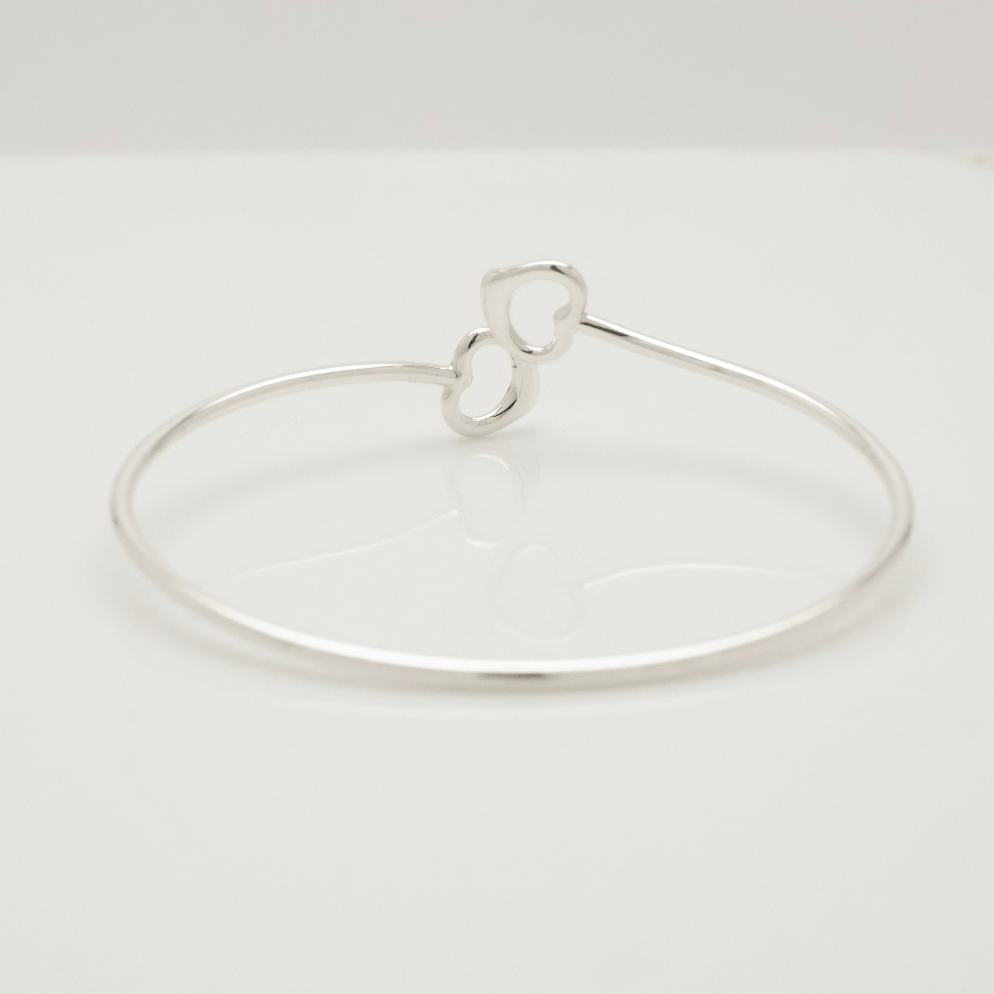 Tiffany & Co. Interlocking Double Loop Bangle Bracelet Sterling Silver 925