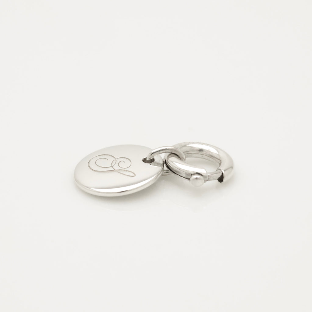 Tiffany & Co. Notes Letter S Disc Round Pendant Charm Sterling Silver 925