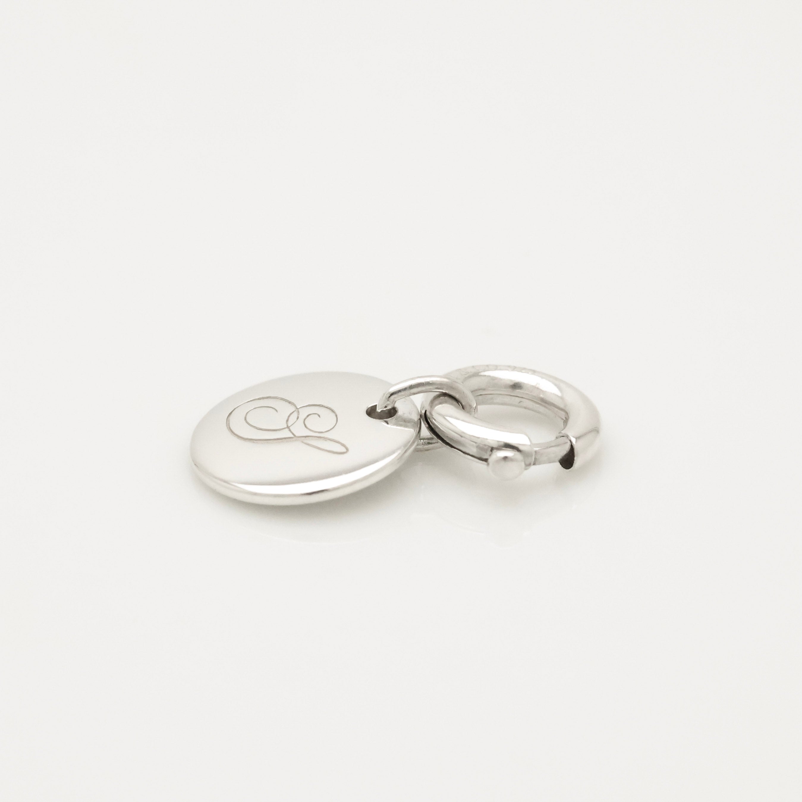 Tiffany & Co. Notes Letter S Disc Round Pendant Charm Sterling Silver 925