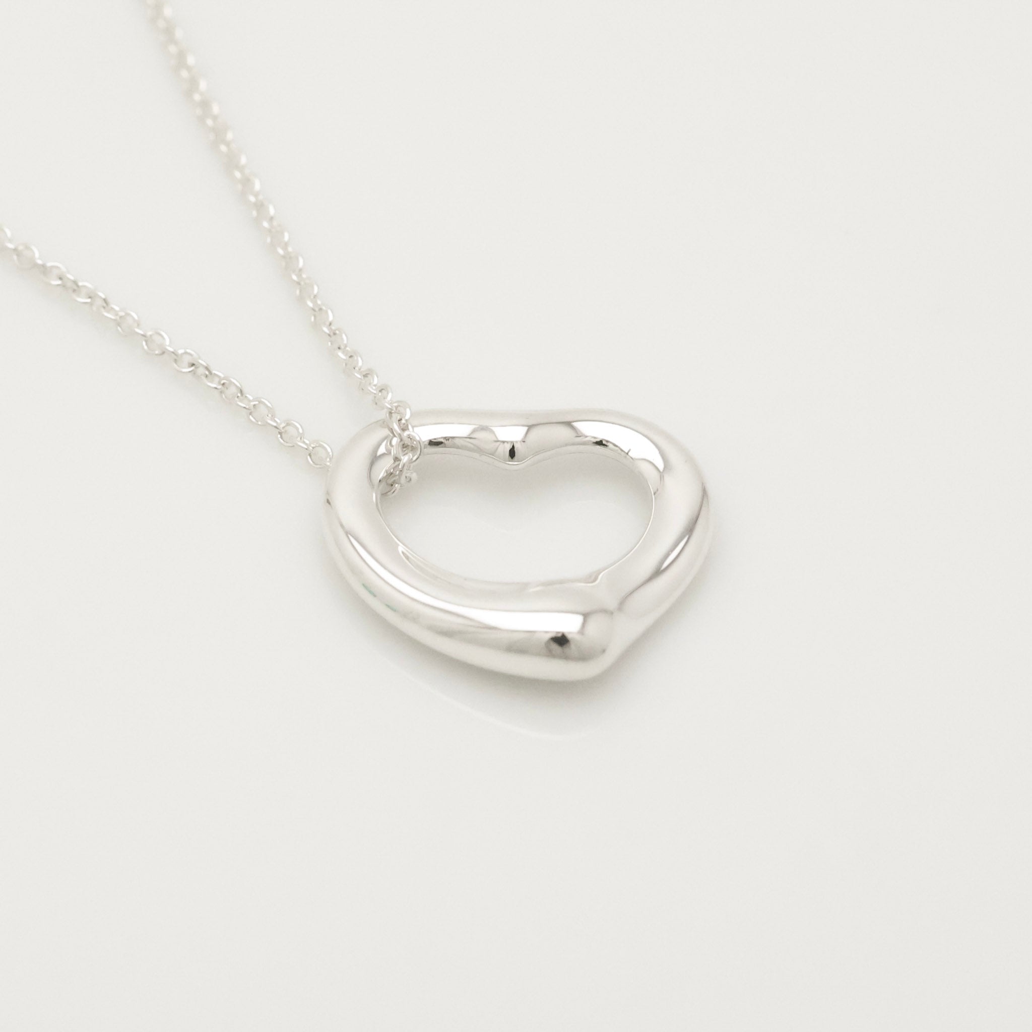 Tiffany & Co. Open Heart Pendant Necklace Sterling Silver 925
