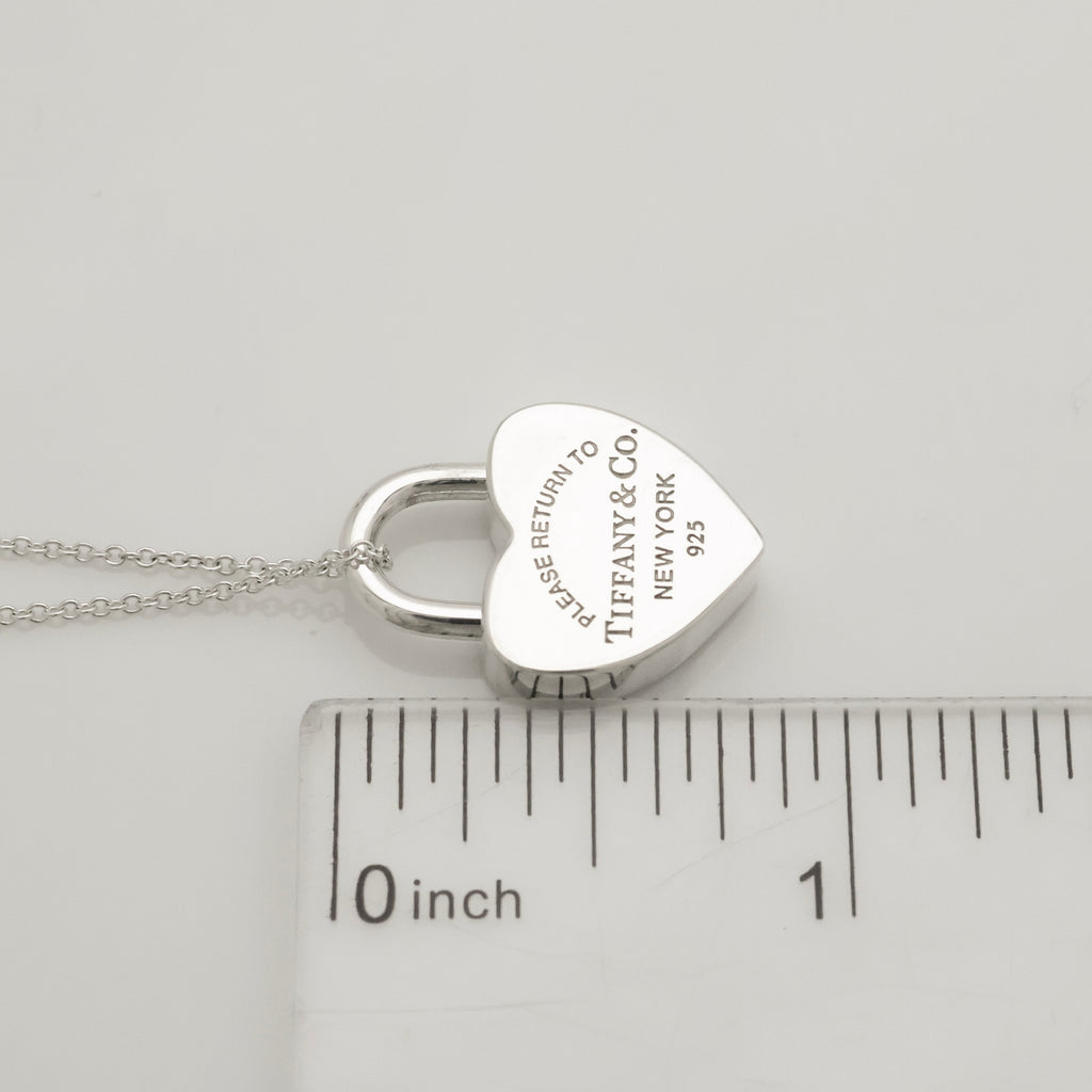 Tiffany & Co. Return to Heart Lock Padlock Necklace Sterling Silver 925