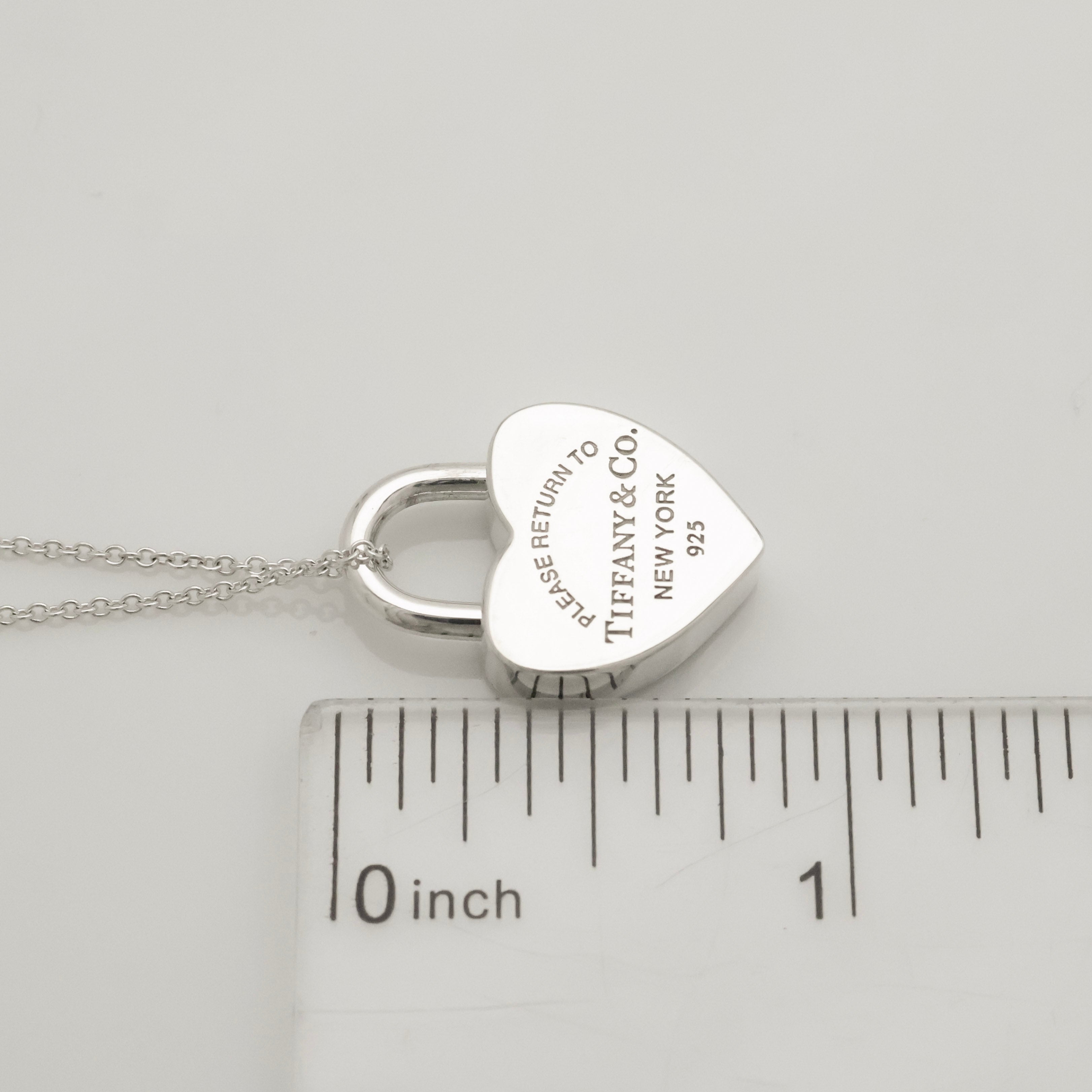 Tiffany & Co. Return to Heart Lock Padlock Necklace Sterling Silver 925