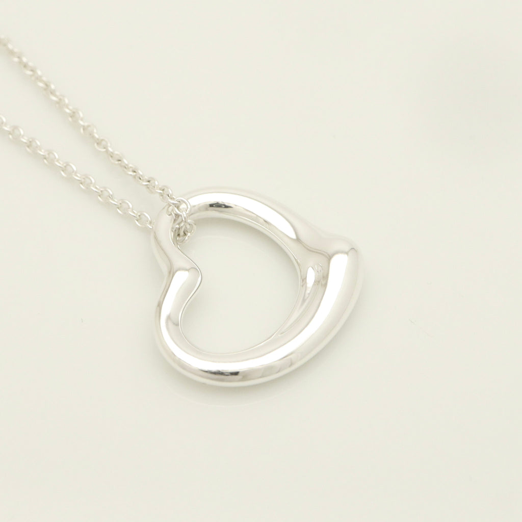 Tiffany & Co. Open Heart Pendant Necklace Sterling Silver 925