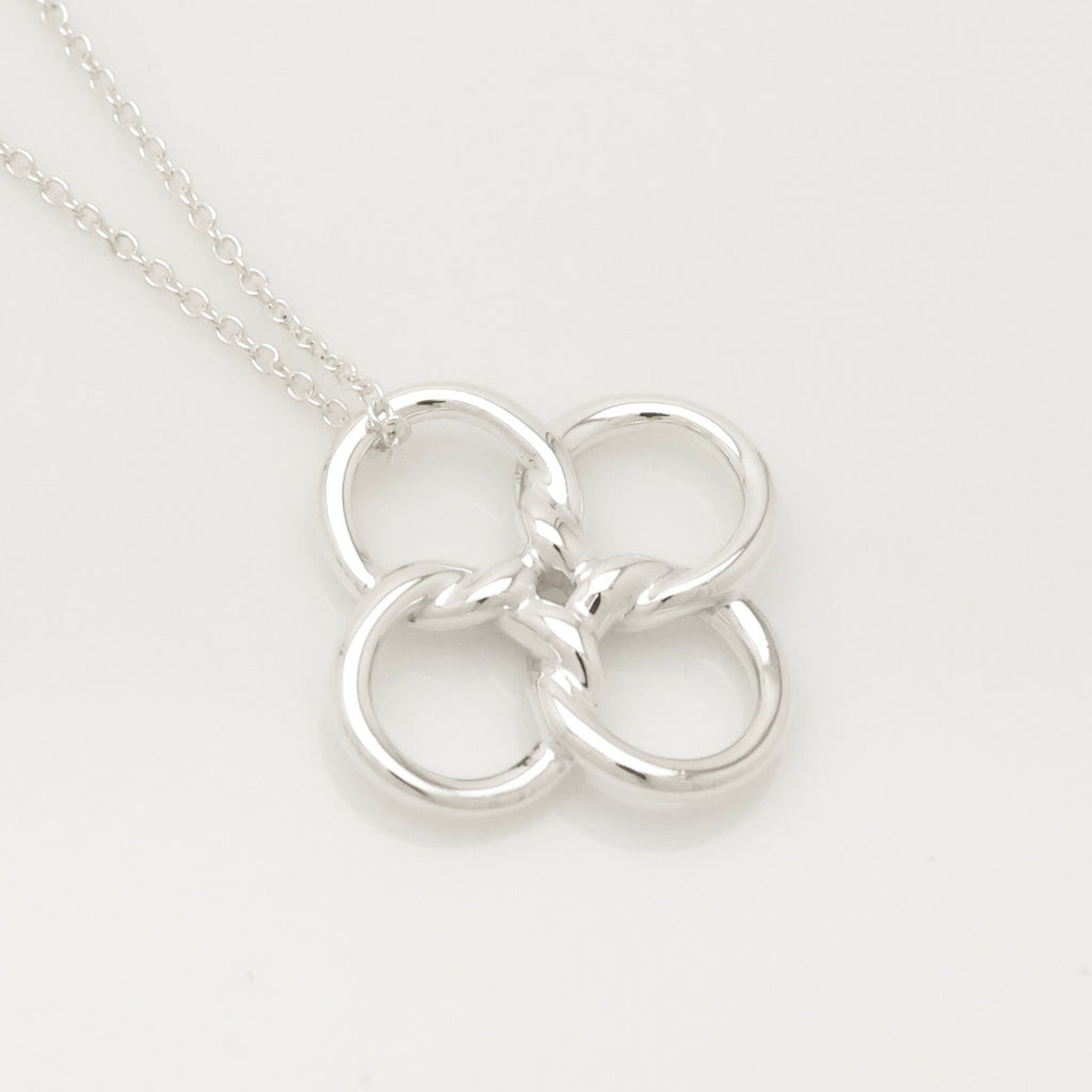 Tiffany & Co. Quadrifoglio Four Leaf Clover Necklace Sterling Silver 925