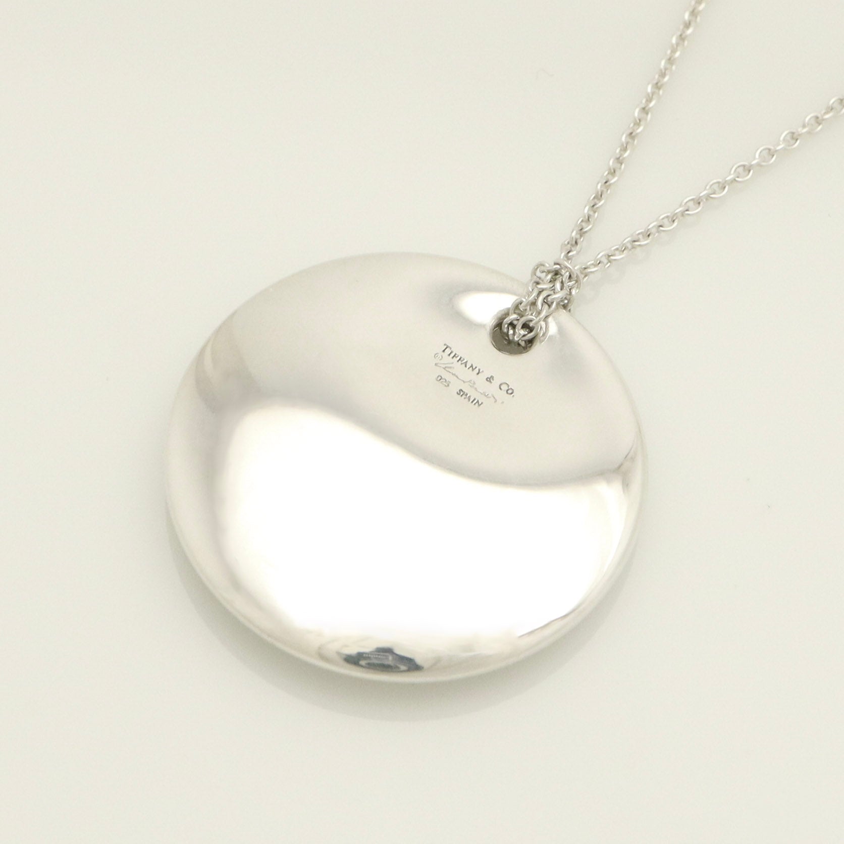 Tiffany & Co. Round Circle Disc Necklace Pendant  Sterling Silver  925