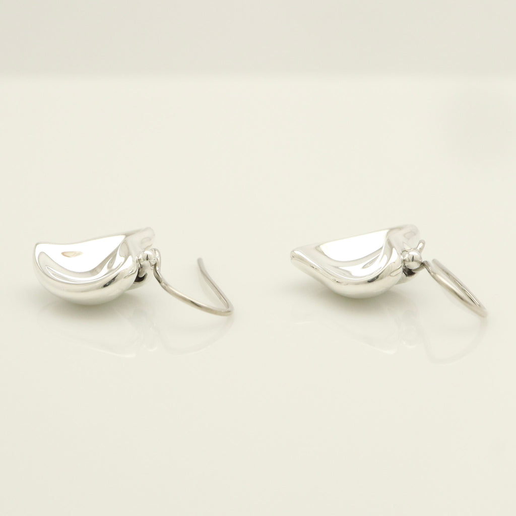 Tiffany & Co. Peretti Full Curved Heart Dangle Hook Earrings Sterling Silver 925