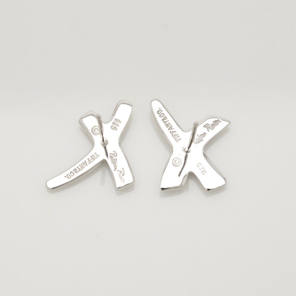 Tiffany & Co. Picasso X Kiss Cross Stud Earrings Sterling Silver 925 
