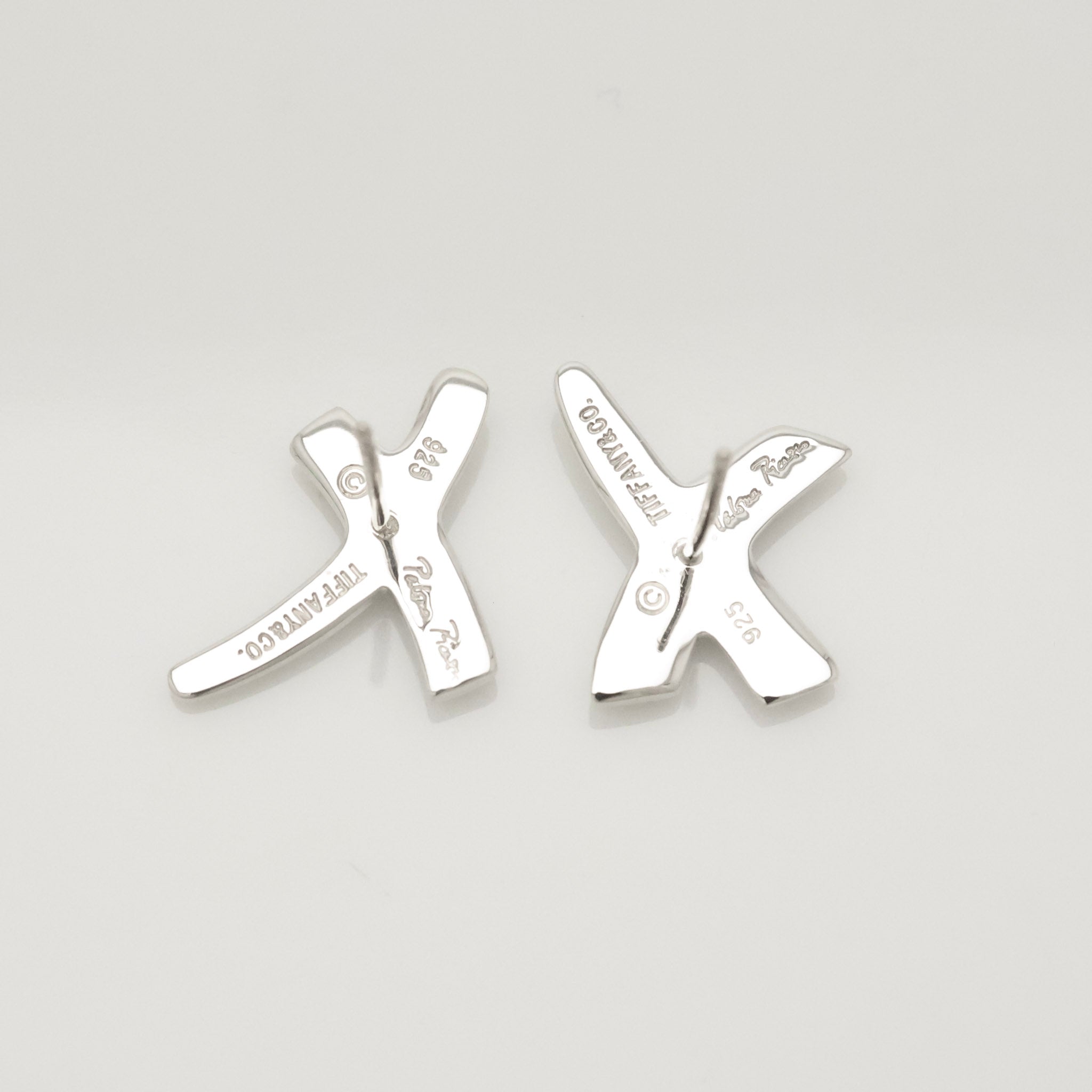 Tiffany & Co. Picasso X Kiss Cross Stud Earrings Sterling Silver 925 