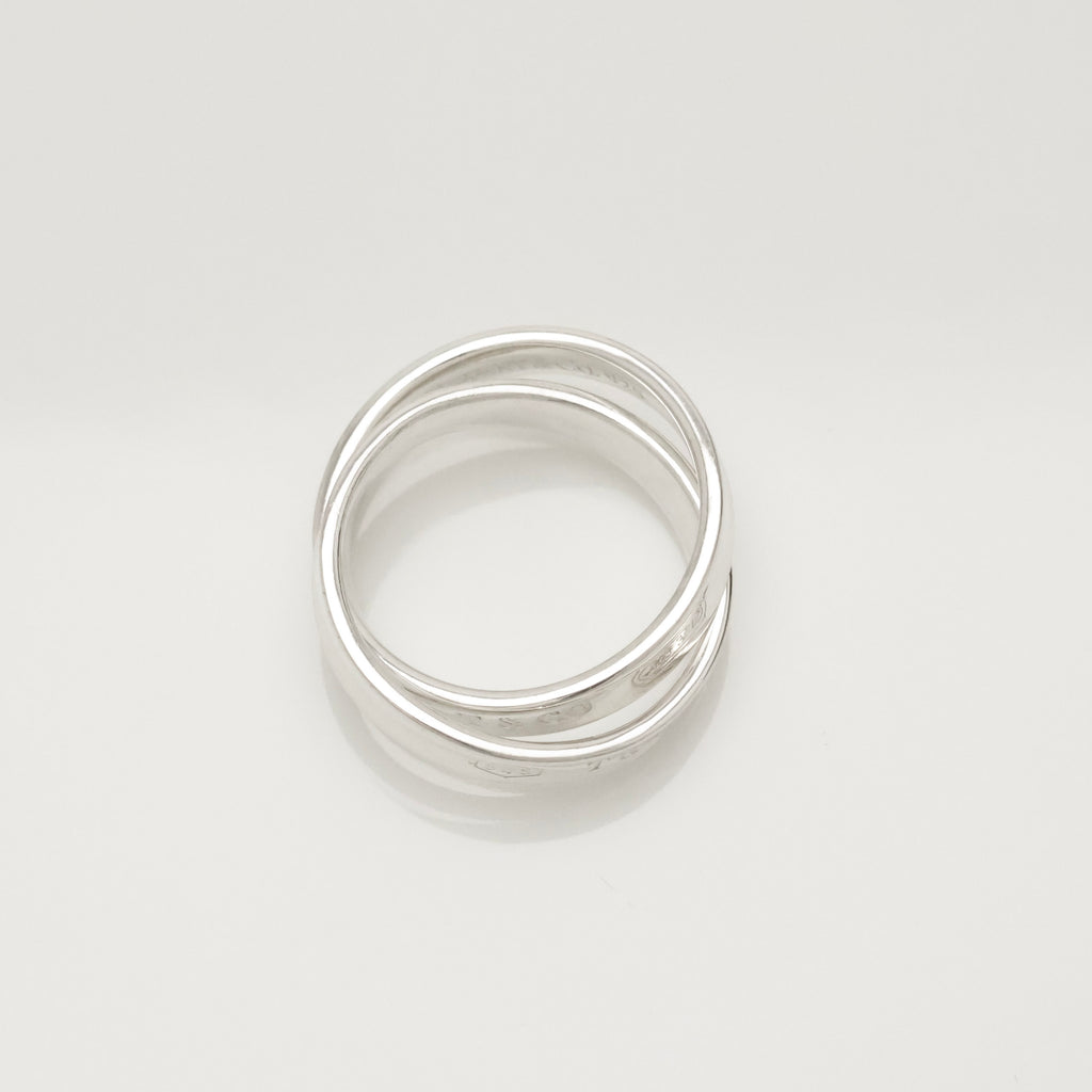 Tiffany & Co. 1837 Interlocking Circles Double Ring  Sterling Silver 925