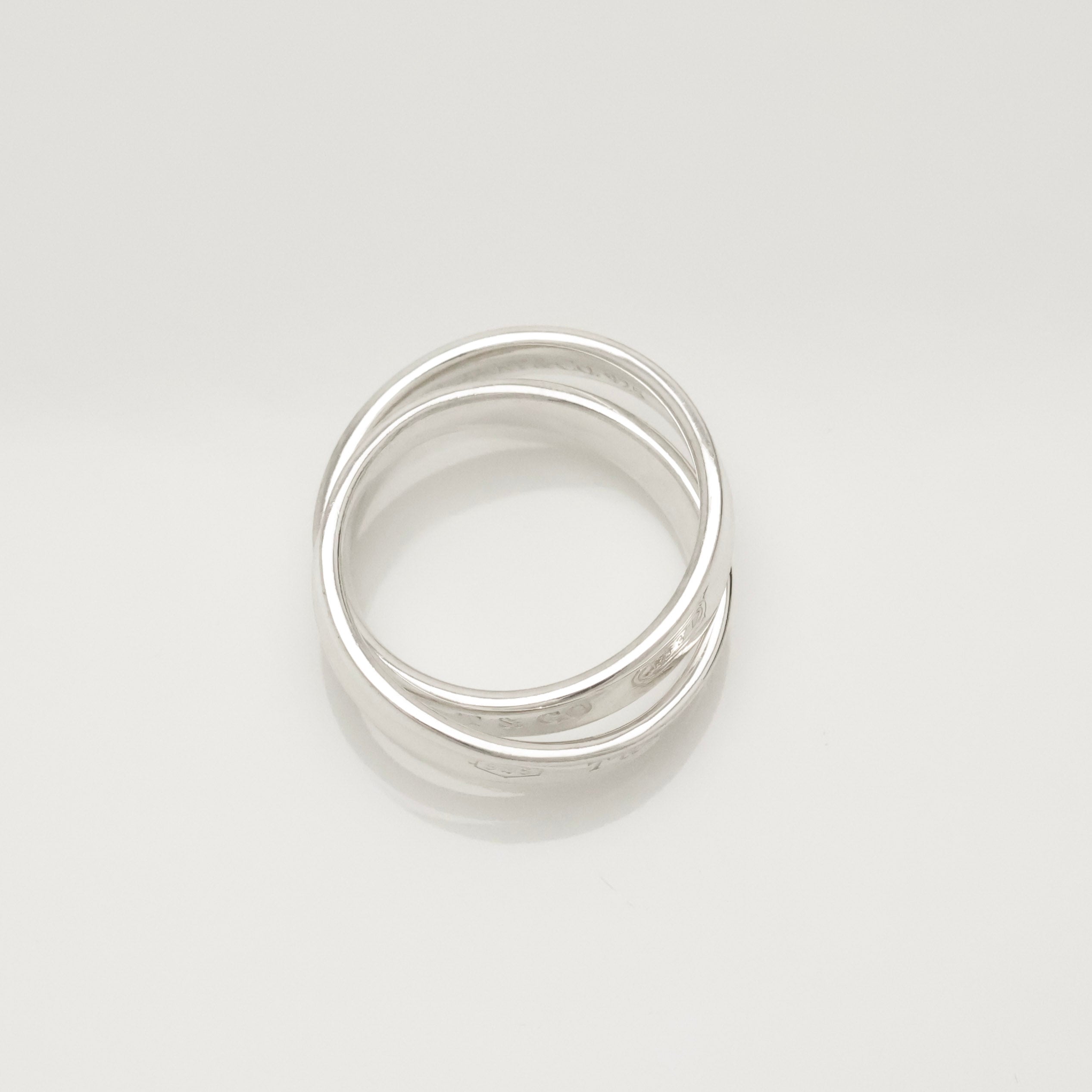 Tiffany & Co. 1837 Interlocking Circles Double Ring  Sterling Silver 925