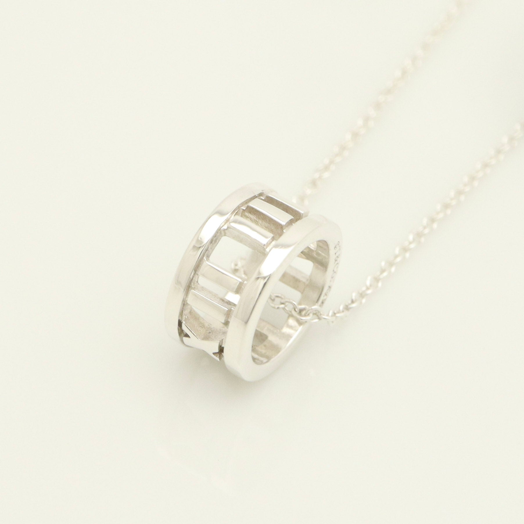  Tiffany & Co. Atlas Ring Pendant Necklace Sterling Silver 925