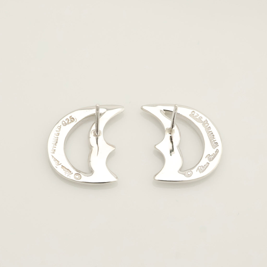 Tiffany & Co. Picasso Half Moon Stud Earrings Sterling Silver 925