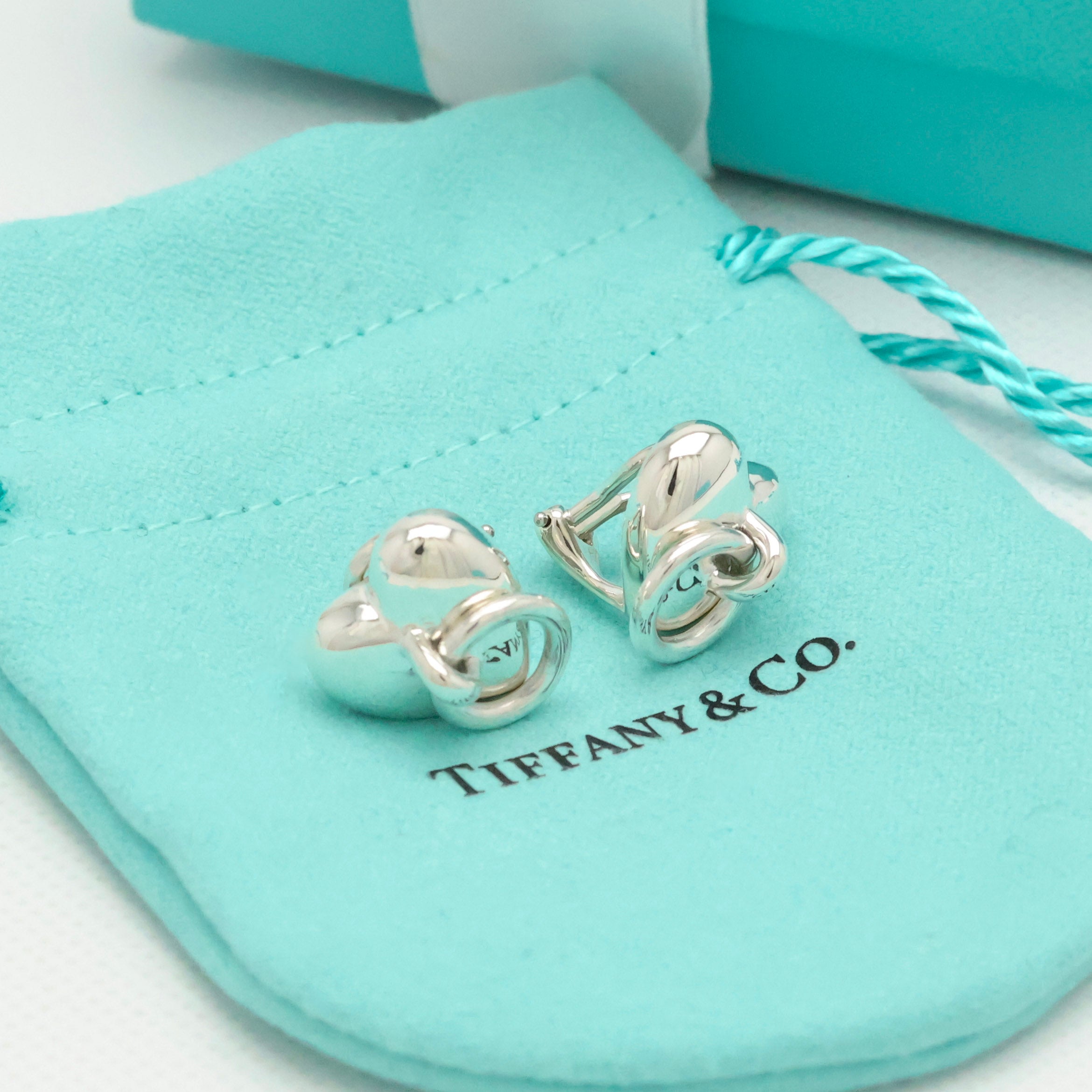 Tiffany & Co. Heart Door Knocker Clip-On Earrings Sterling Silver 925
