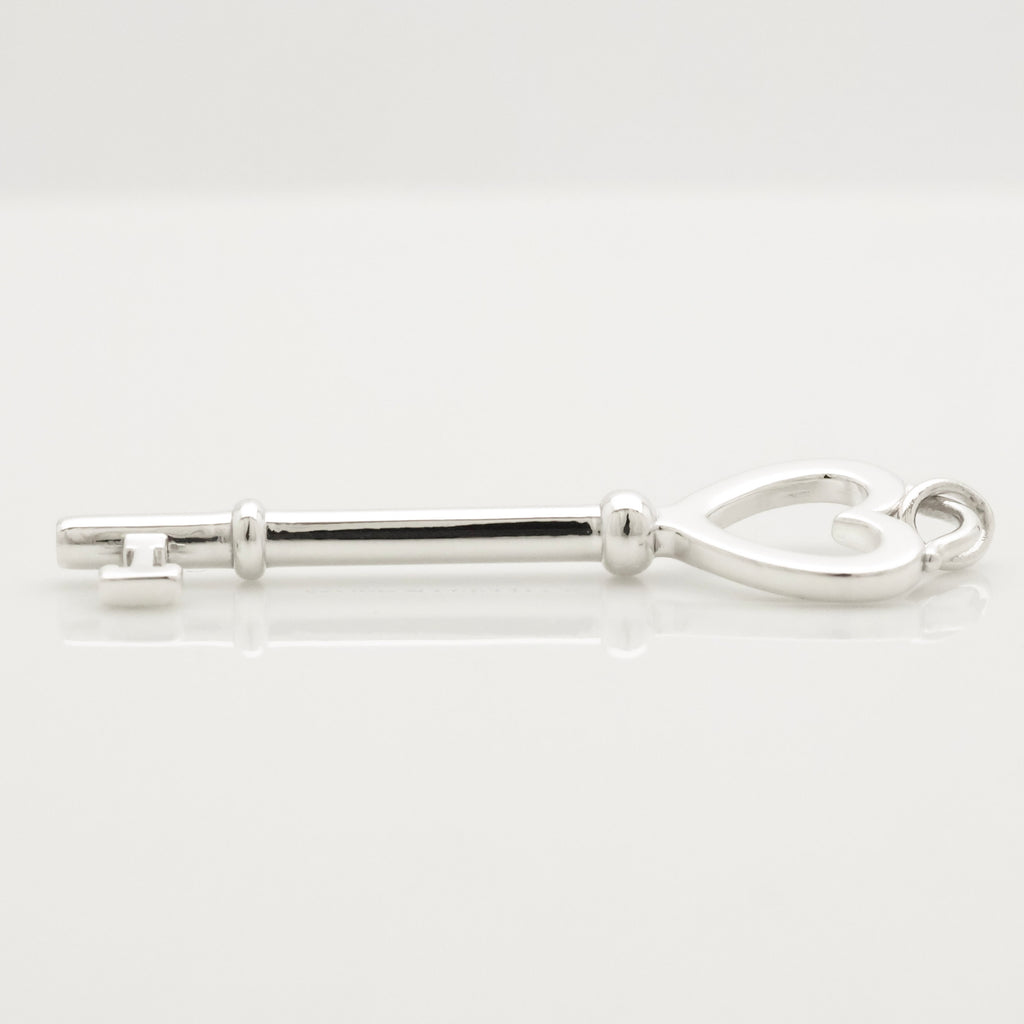  Tiffany & Co. Heart Key Charm Pendant Sterling Silver 925