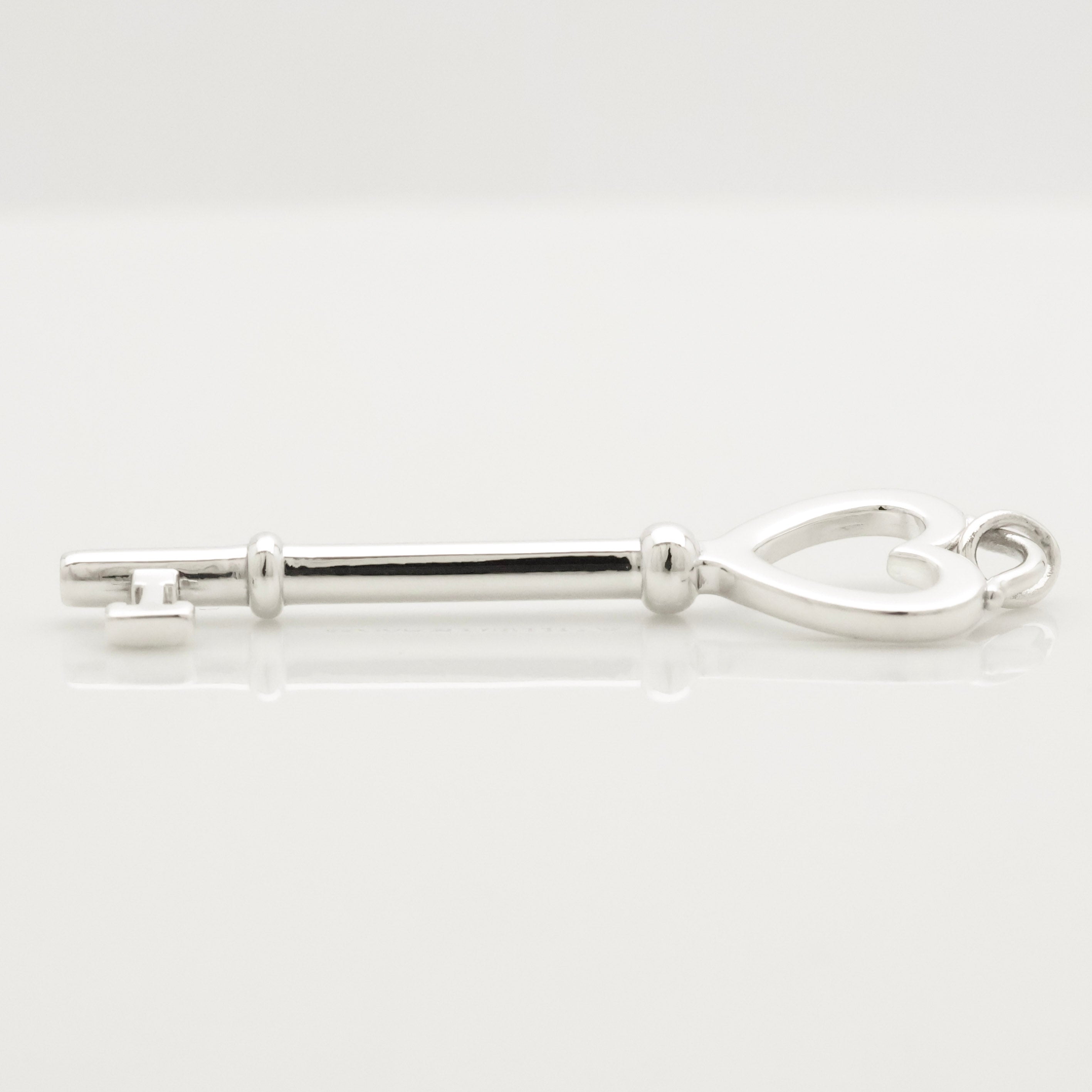  Tiffany & Co. Heart Key Charm Pendant Sterling Silver 925