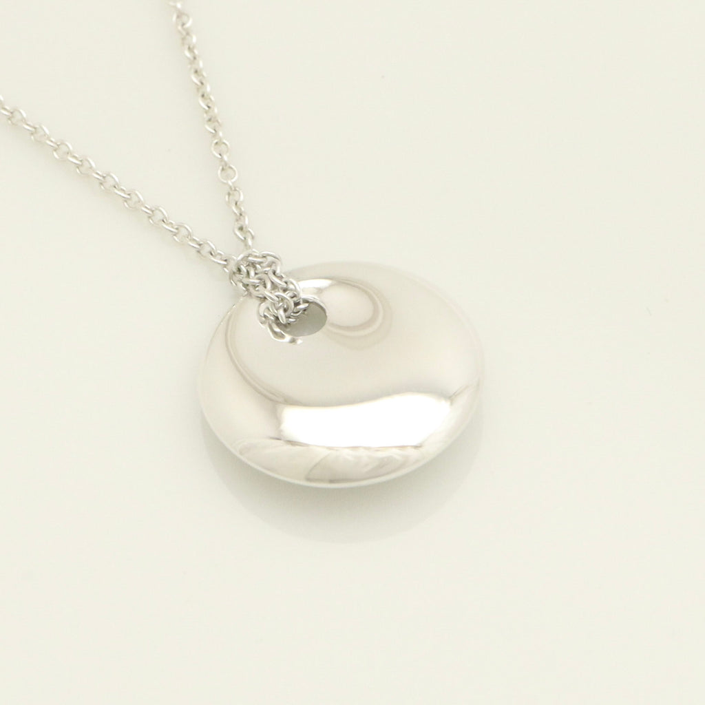 Tiffany & Co. Small Round Circle Disc Necklace Pendant Sterling Silver 925