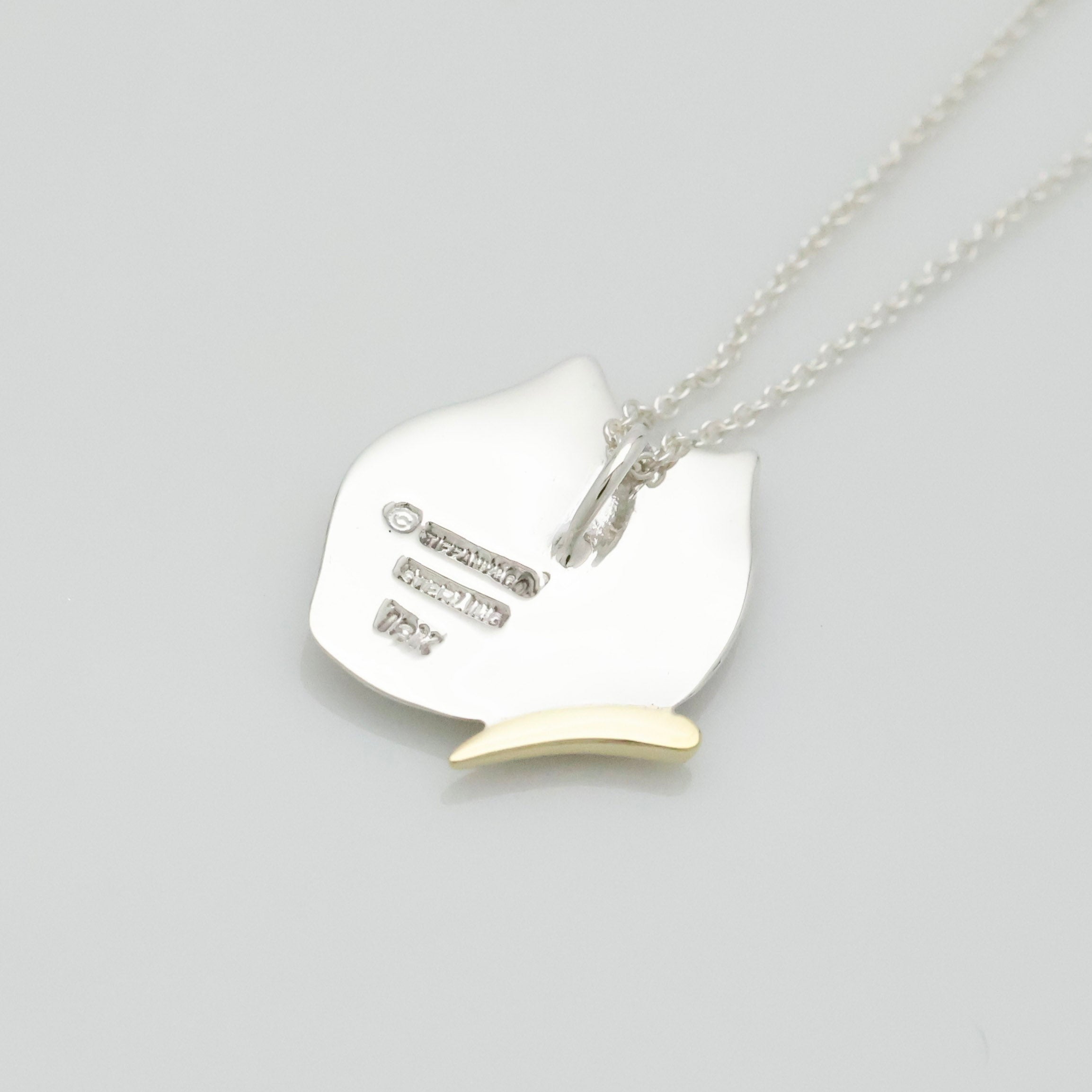 TIFFANY&Co. 蝶 バタフライ コンビ ネックレス AG925 AU750