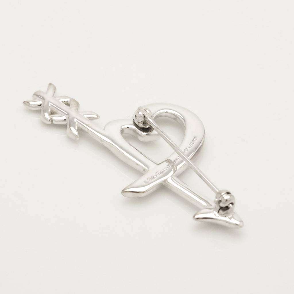 Tiffany & Co. Picasso Loving Heart Arrow Pin Brooch Sterling Silver 925