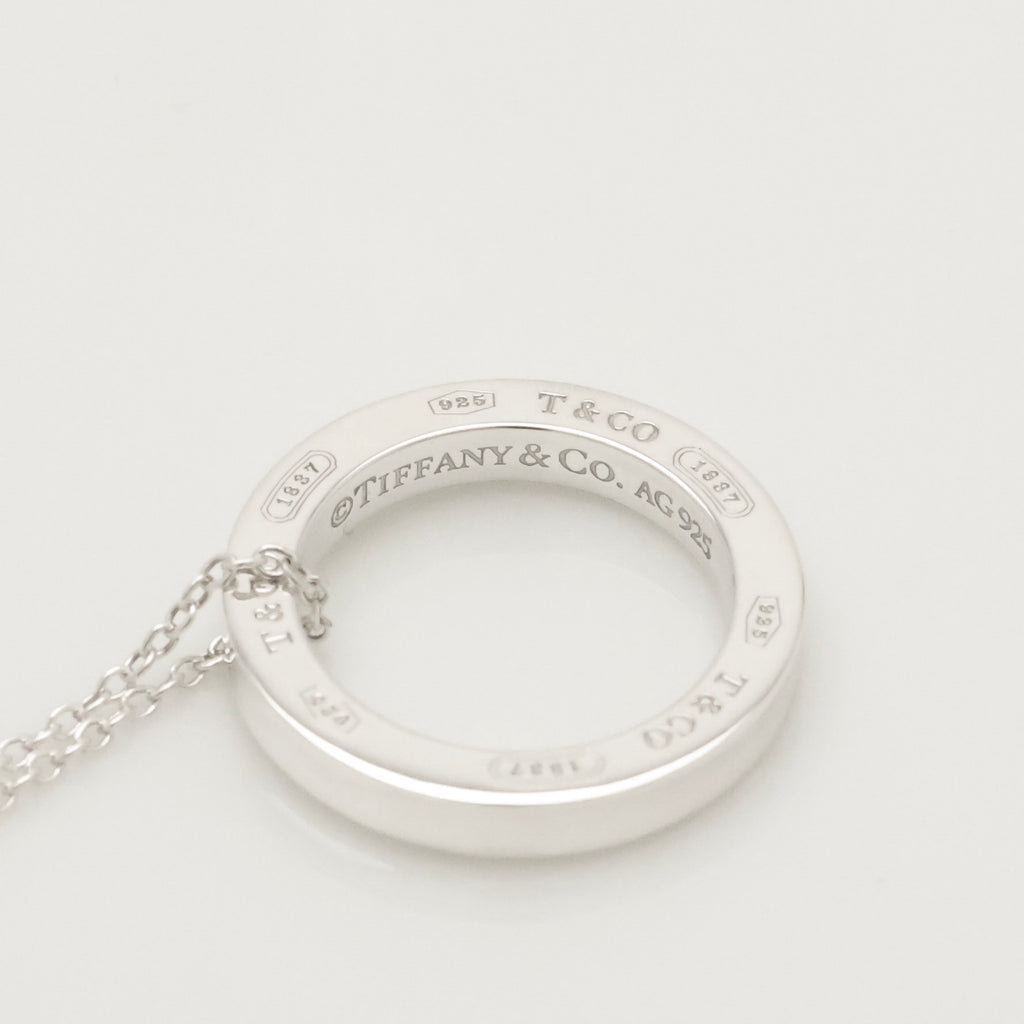 Tiffany & Co. Round Circle Pendant Necklace Sterling Silver 925