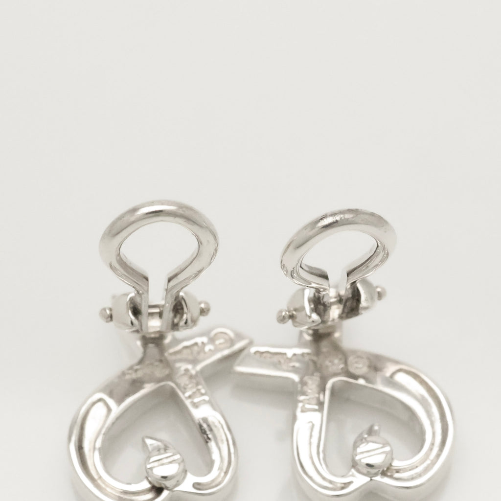 Tiffany & Co. Picasso Loving Heart Clip-On Earrings Sterling Silver 925 