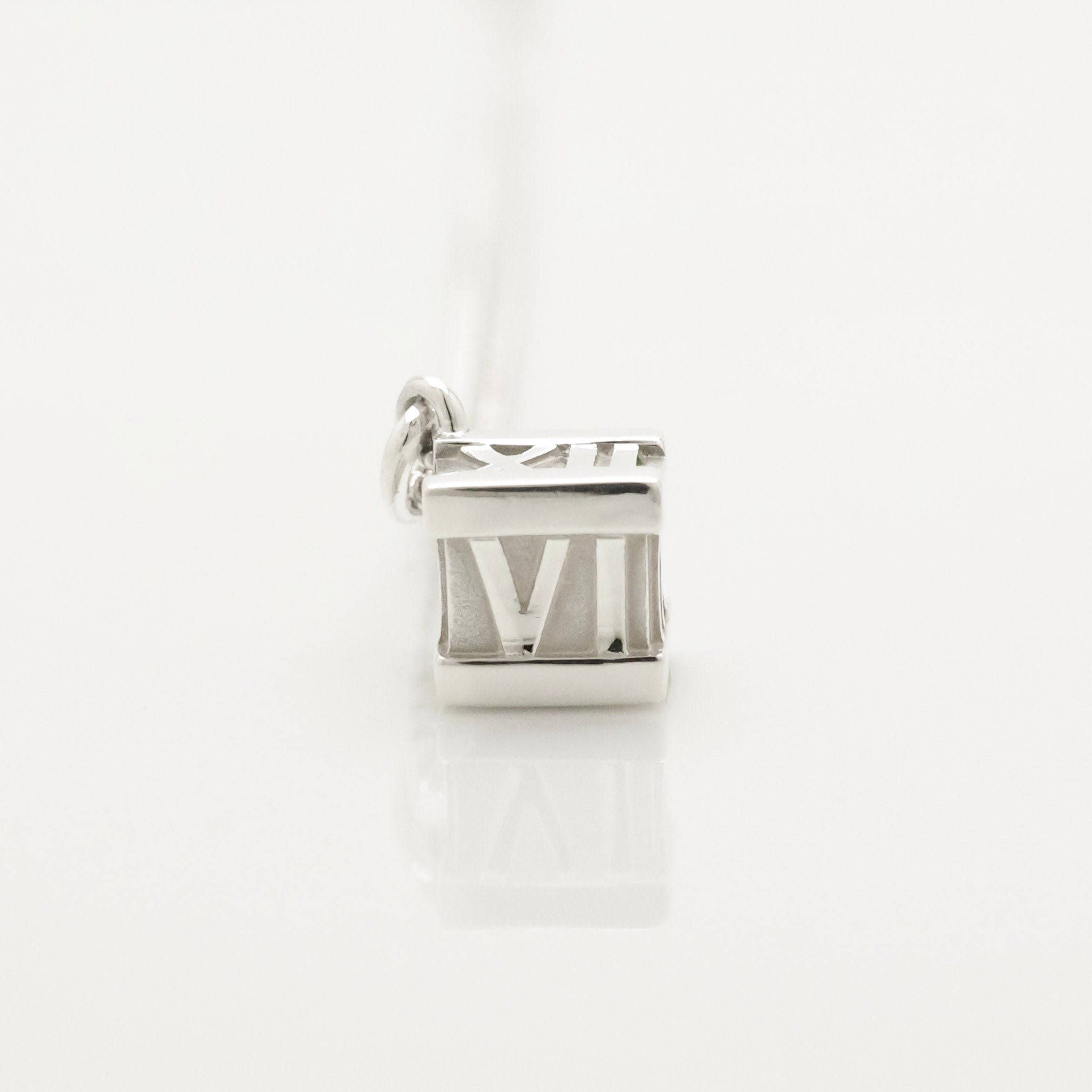  Tiffany & Co. Atlas Cube Necklace Pendant  Sterling Silver  925 