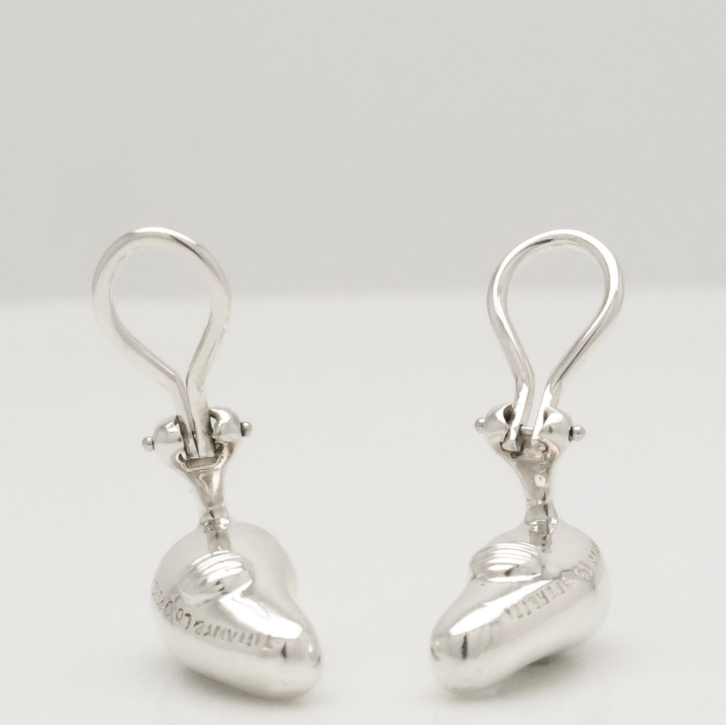Tiffany & Co. Peretti Large Teardrop Clip-On Earrings Sterling Silver 925