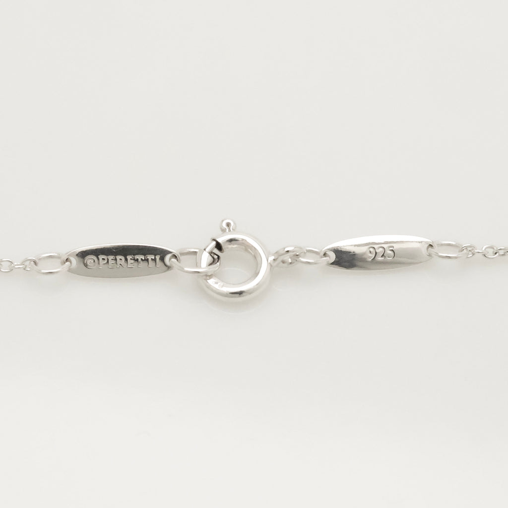 Tiffany & Co. 22mm Open Heart 1P Diamond Pendant Necklace Sterling Silver 925