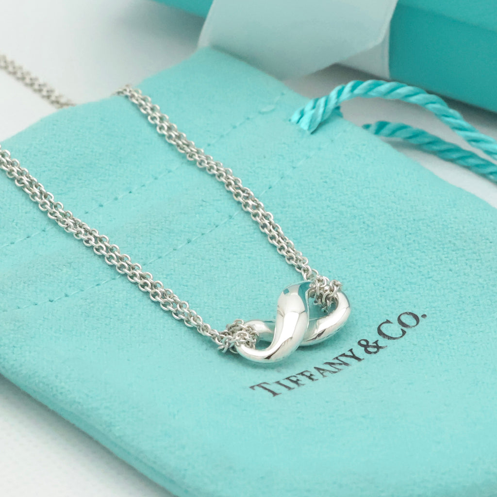 Tiffany & Co. Infinity Double Chain Necklace Sterling Silver 925