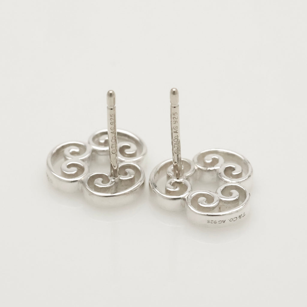 Tiffany & Co. Venezia Goldoni Triplo Stud Earrings Sterling Silver 925
