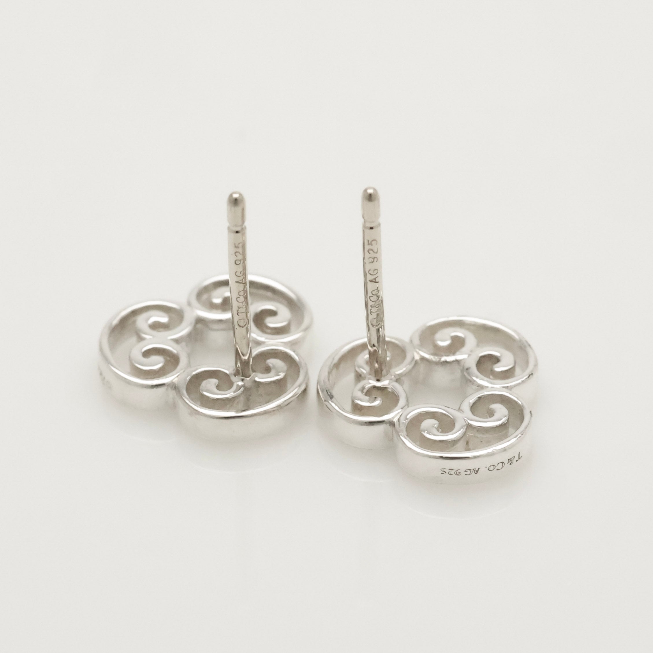 Tiffany & Co. Venezia Goldoni Triplo Stud Earrings Sterling Silver 925