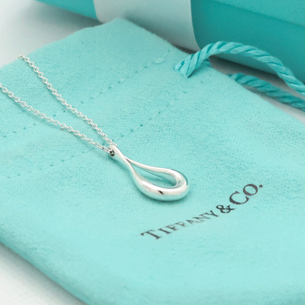 TIFFANY&Co. オープン ティアドロップ エルサペレッティ ネックレス AG925