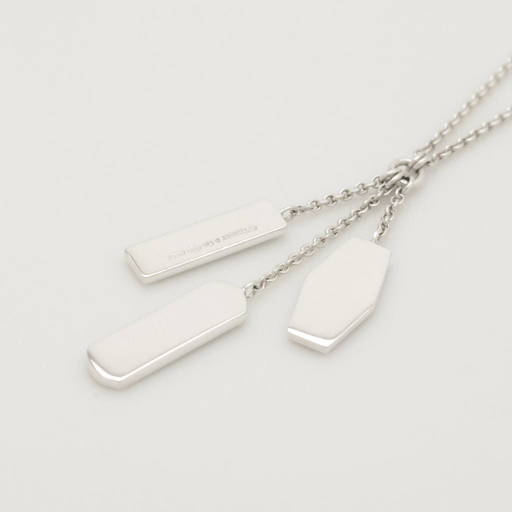 Tiffany & Co. 1837 Elements Three Bar Drop Necklace Sterling Silver 925
