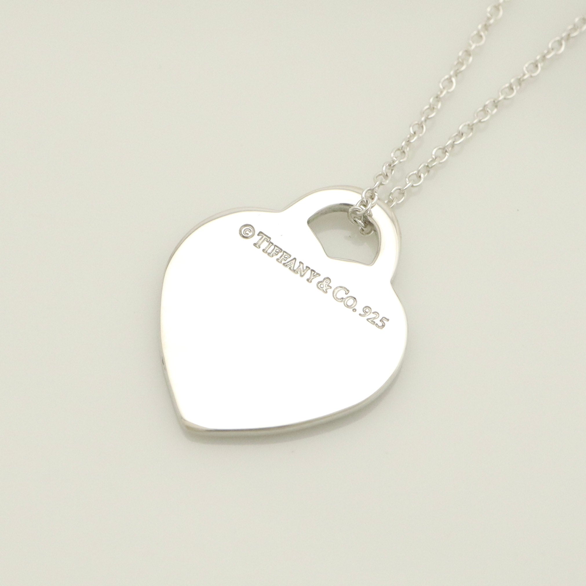 Tiffany & Co. Notes I LOVE YOU Heart Pendant Necklace Sterling Silver 925