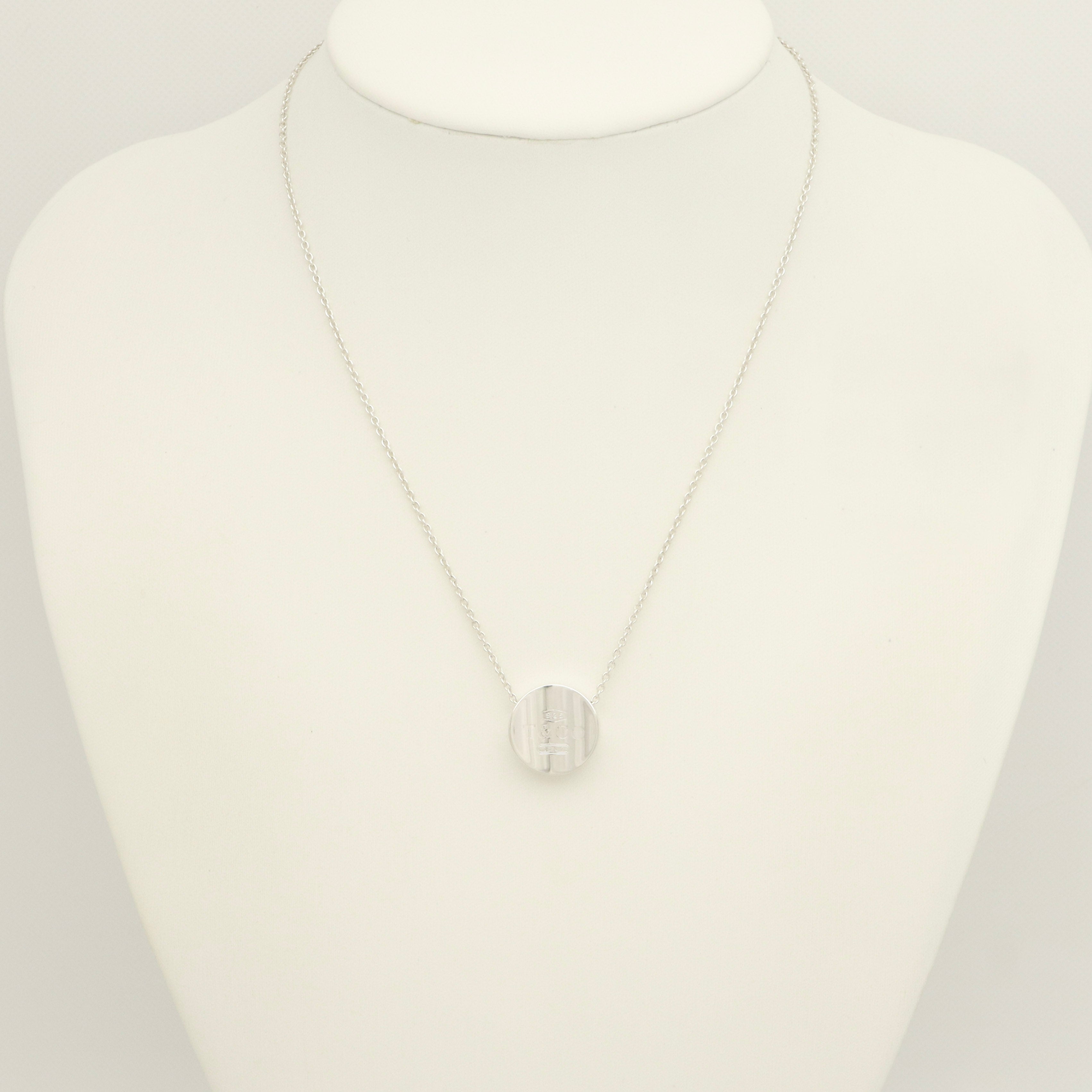 Tiffany & Co. 1837 Concave Circle Necklace Sterling Silver 925